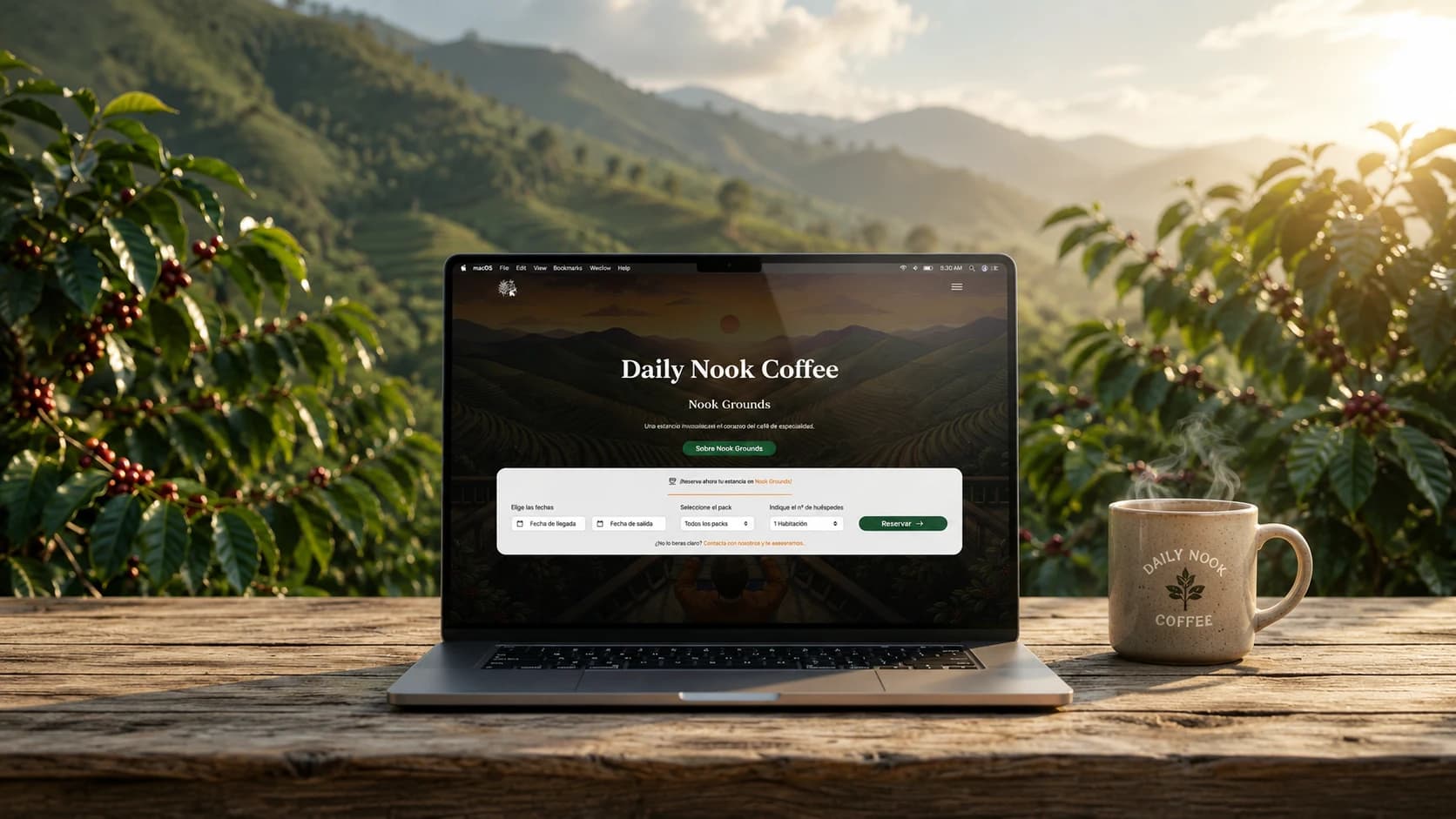 Daily Nook Coffee — vista general del prototipo