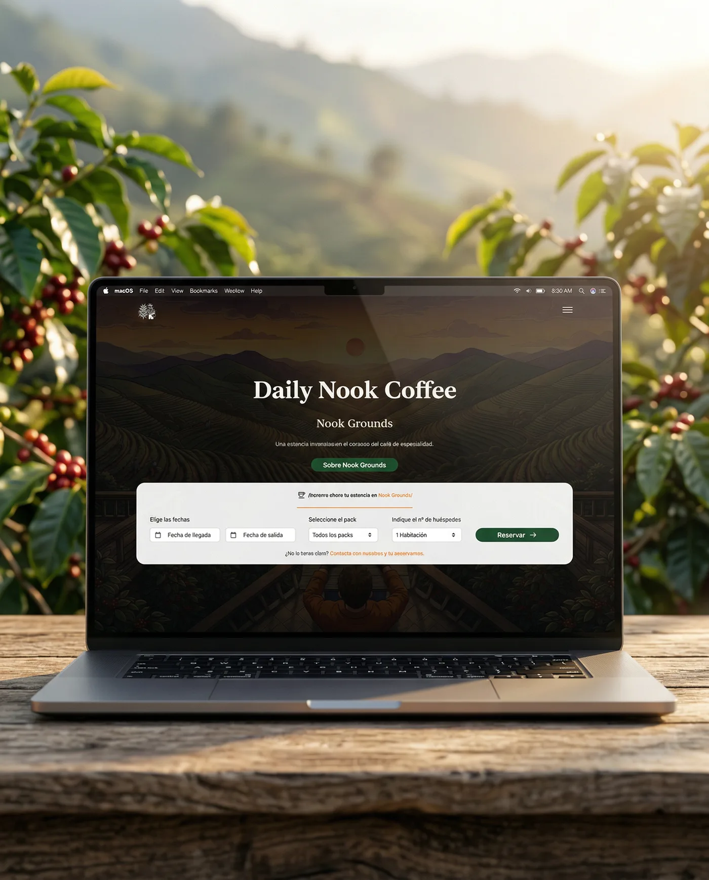 Daily Nook Coffee — vista escritorio
