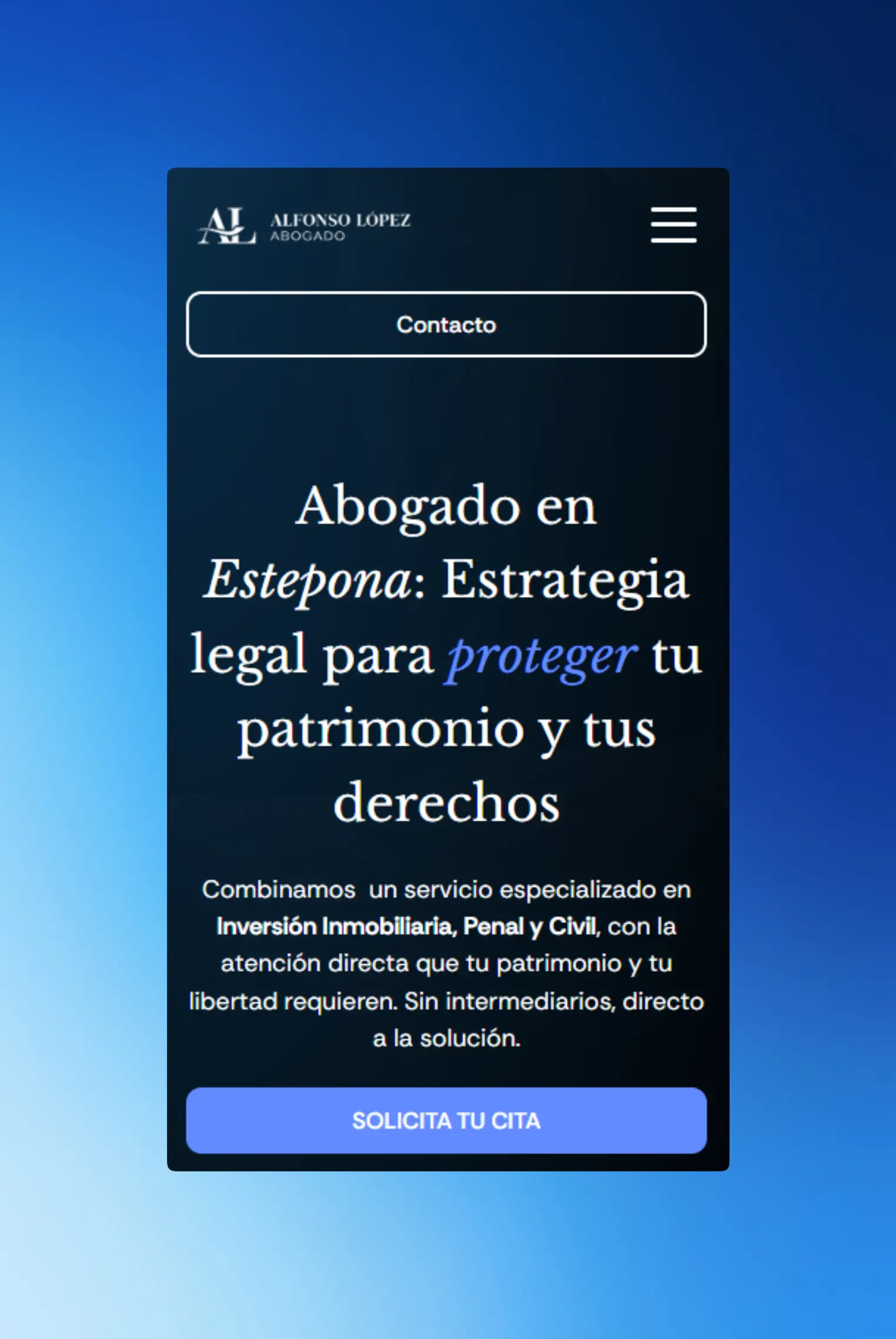 Alfonso López Abogado — vista móvil